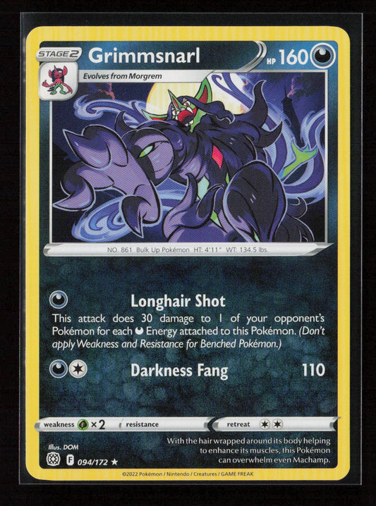 Grimmsnarl Rare SWSH09: Brilliant Stars 094/172 NM