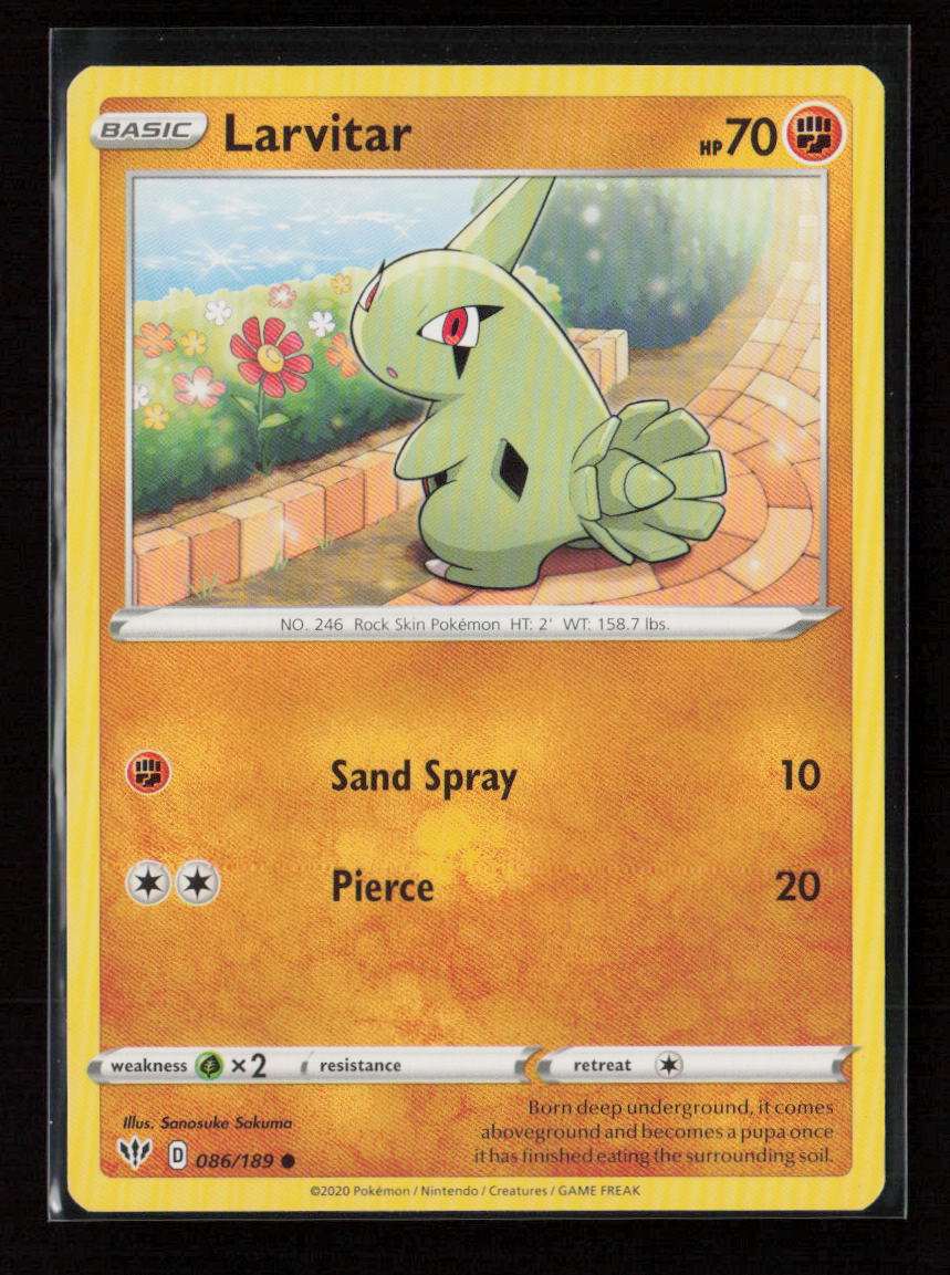 Larvitar Common SWSH03: Darkness Ablaze 086/189 LP