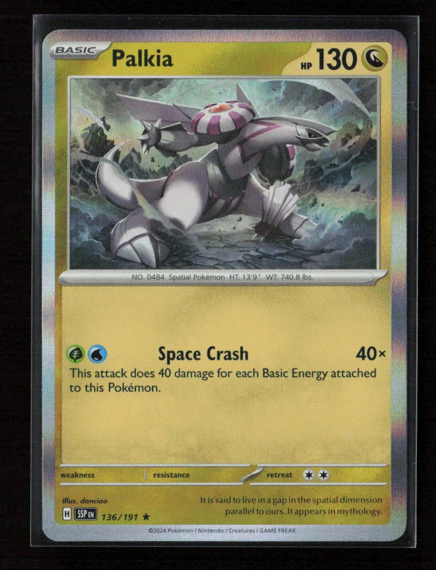 Palkia Rare SV08: Surging Sparks 136/191 NM - Kang's Collectibles