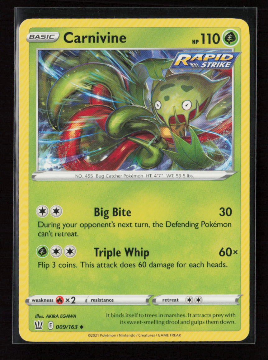 Carnivine Uncommon SWSH05: Battle Styles 009/163 LP