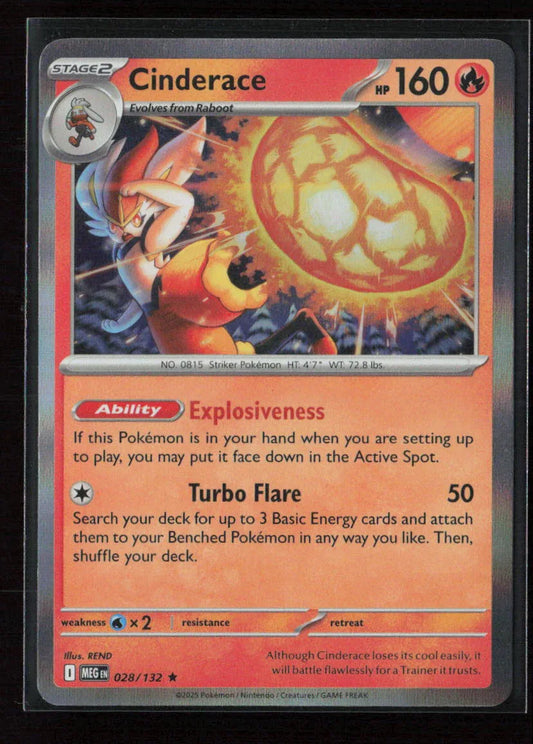 Cinderace Rare ME01: Mega Evolution 028/132 NM - Kang's Collectibles