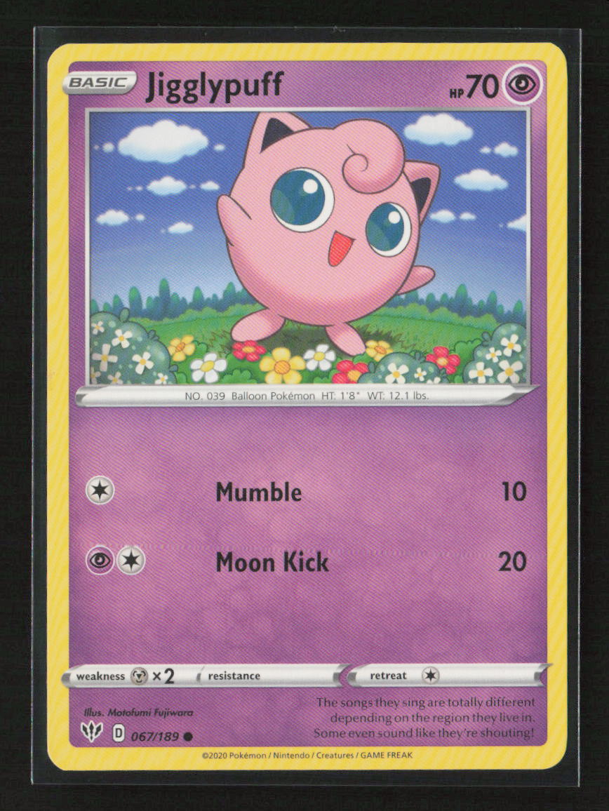 Jigglypuff Common SWSH03: Darkness Ablaze 067/189 LP