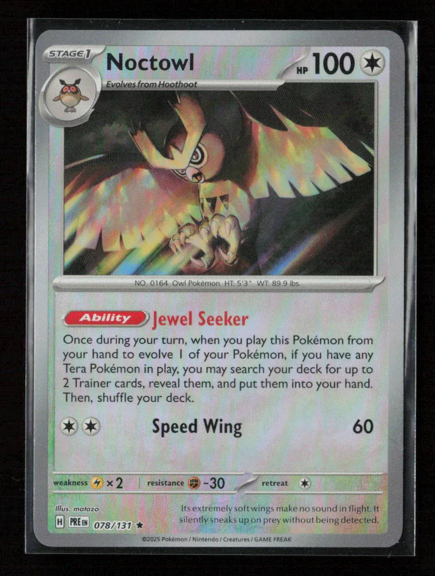 Noctowl (Poke Ball Pattern) Rare SV: Prismatic Evolutions 078/131 NM - Kang's Collectibles