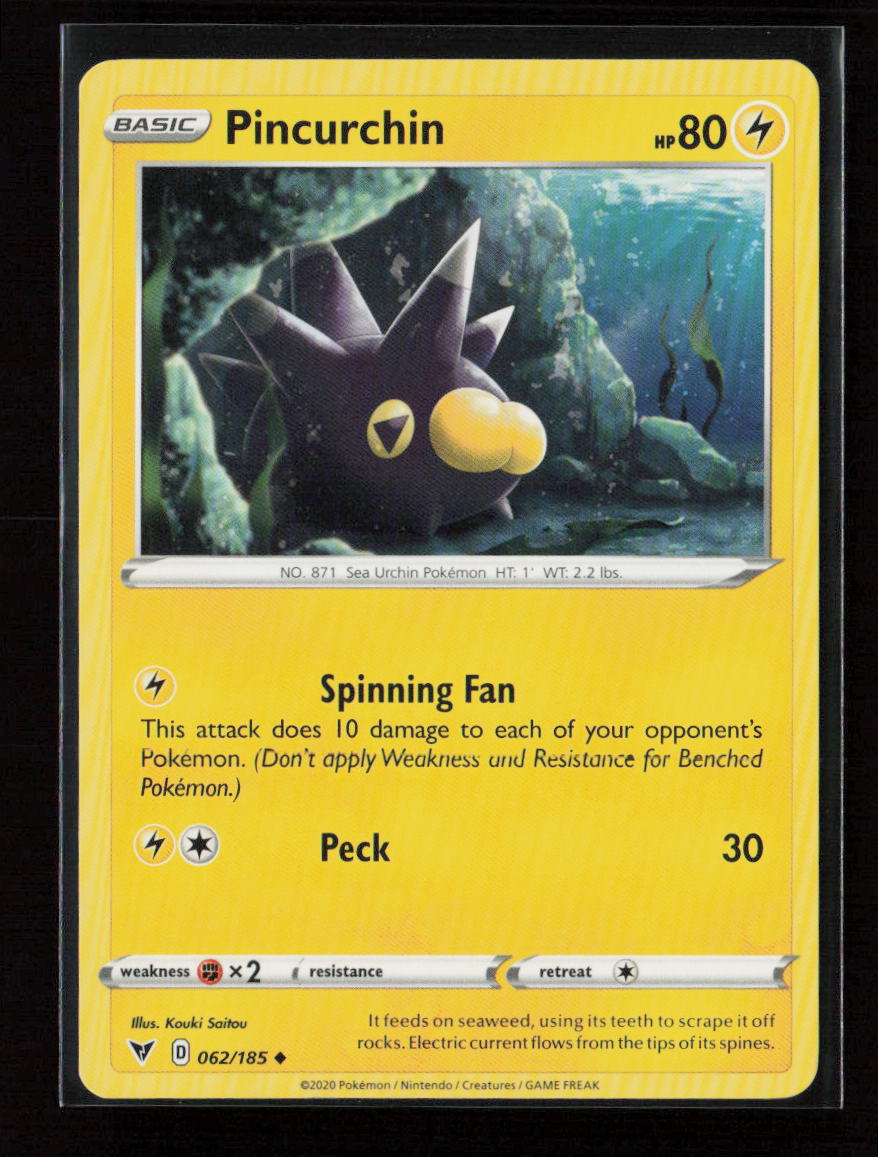 Pincurchin Uncommon SWSH04: Vivid Voltage 062/185 LP