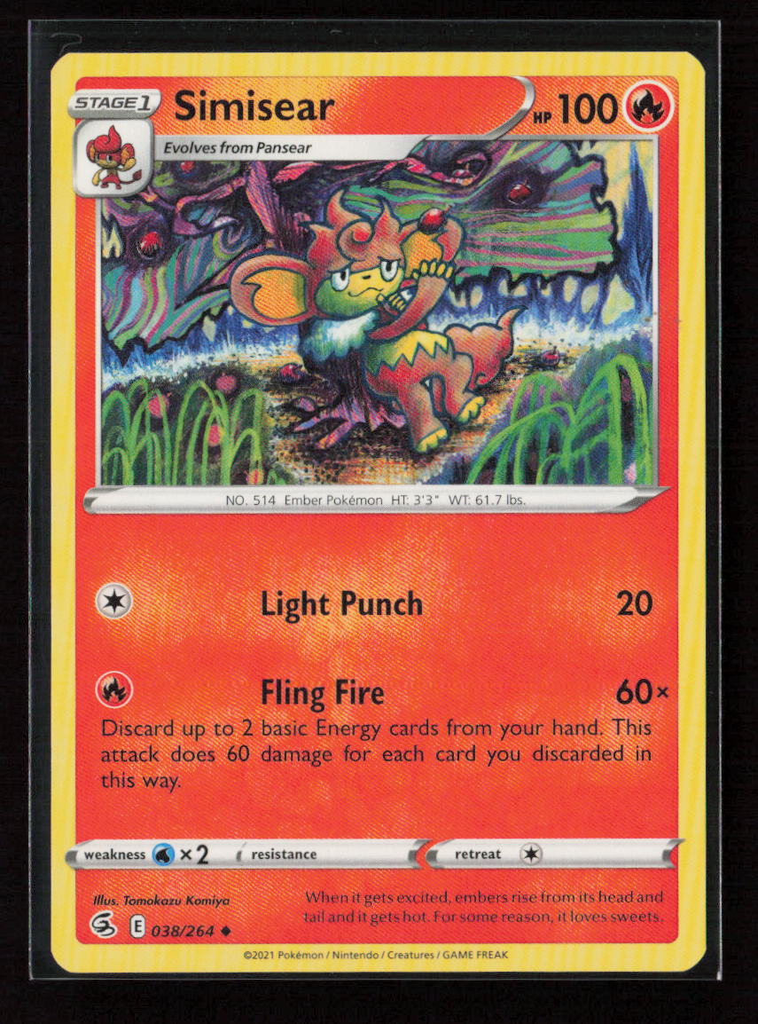 Simisear Uncommon SWSH08: Fusion Strike 038/264 LP