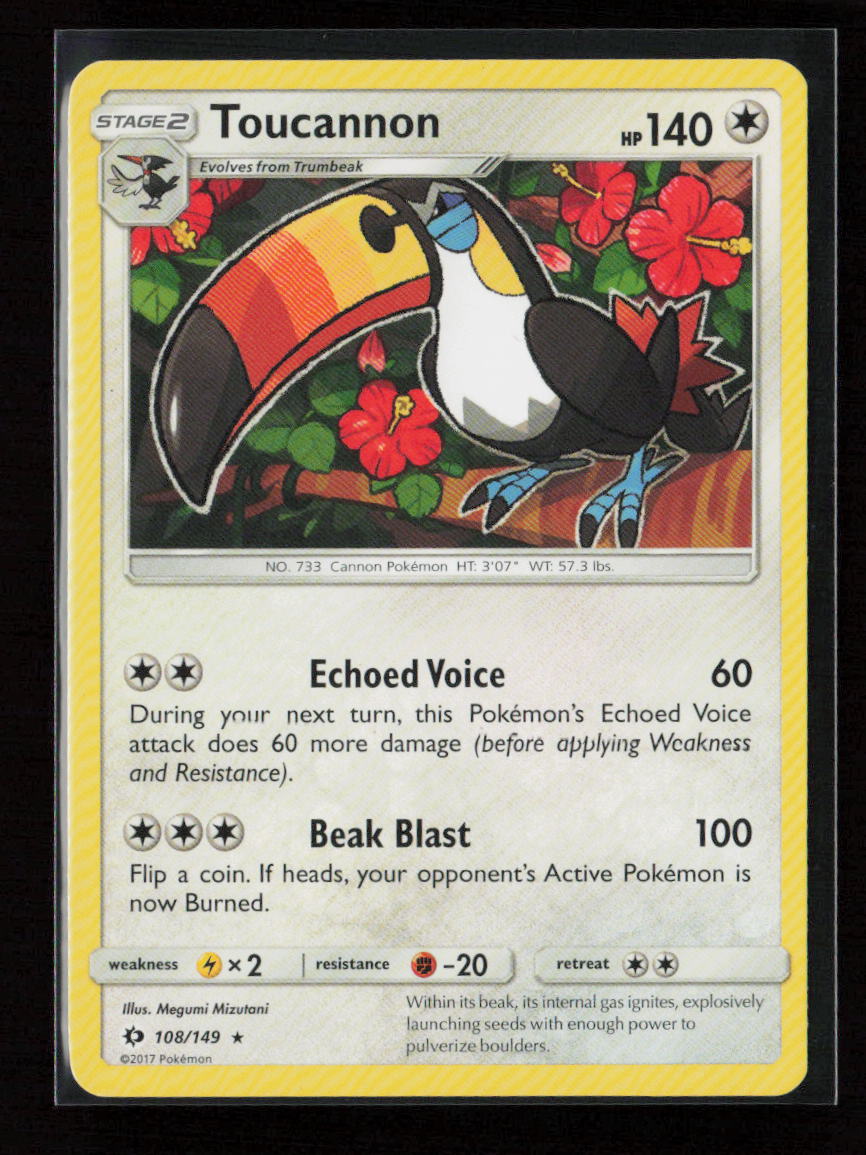 Toucannon Rare SM Base Set 108/149 LP