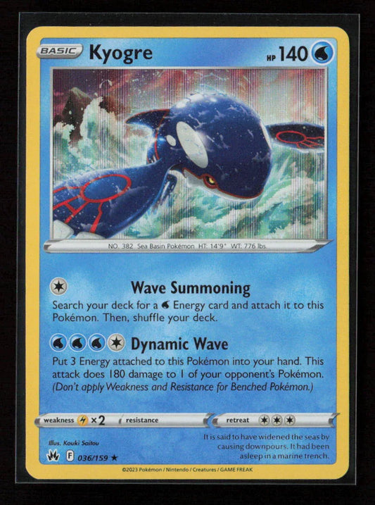 Kyogre Holo Rare Crown Zenith 036/159 NM - Kang's Collectibles