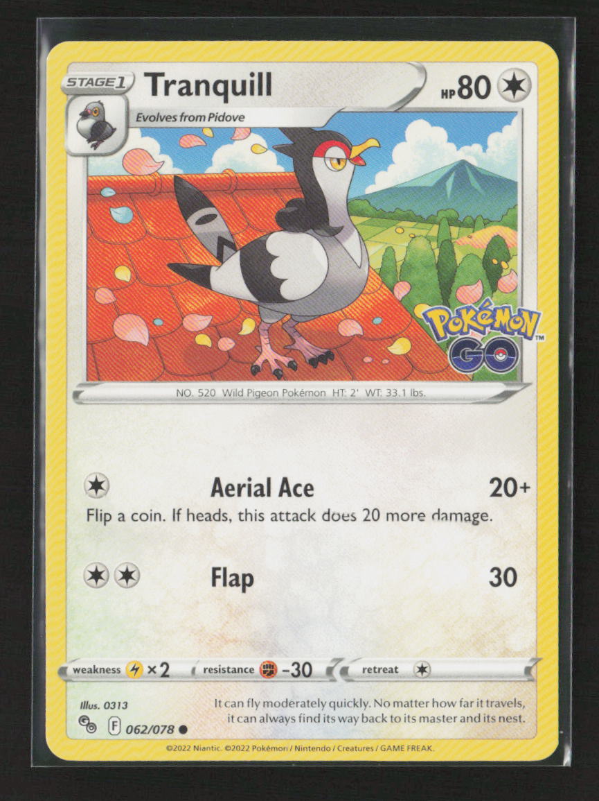 Tranquill Common Pokemon GO 062/078 LP