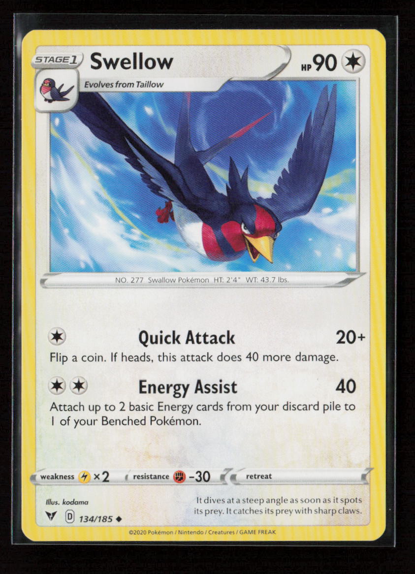 Swellow Uncommon SWSH04: Vivid Voltage 134/185 LP