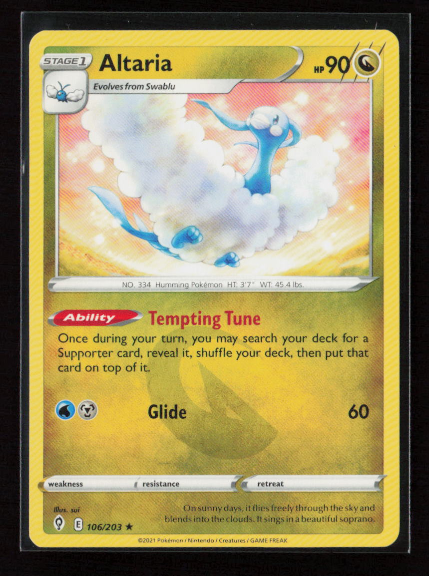 Altaria Rare SWSH07: Evolving Skies 106/203 LP