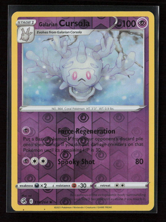 Galarian Cursola Rare SWSH08: Fusion Strike 118/264 NM