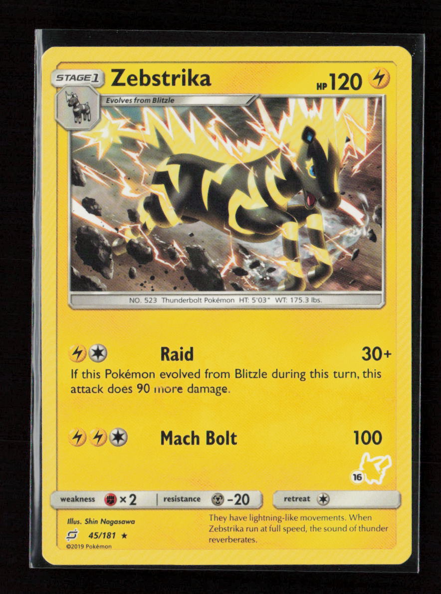 Zebstrika - (#16 Pikachu Stamped) Promo Battle Academy 045/181 LP