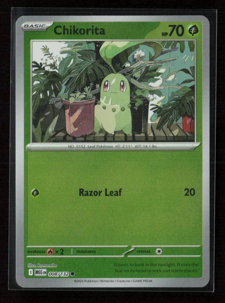 Chikorita Common ME01: Mega Evolution 008/132 NM - Kang's Collectibles