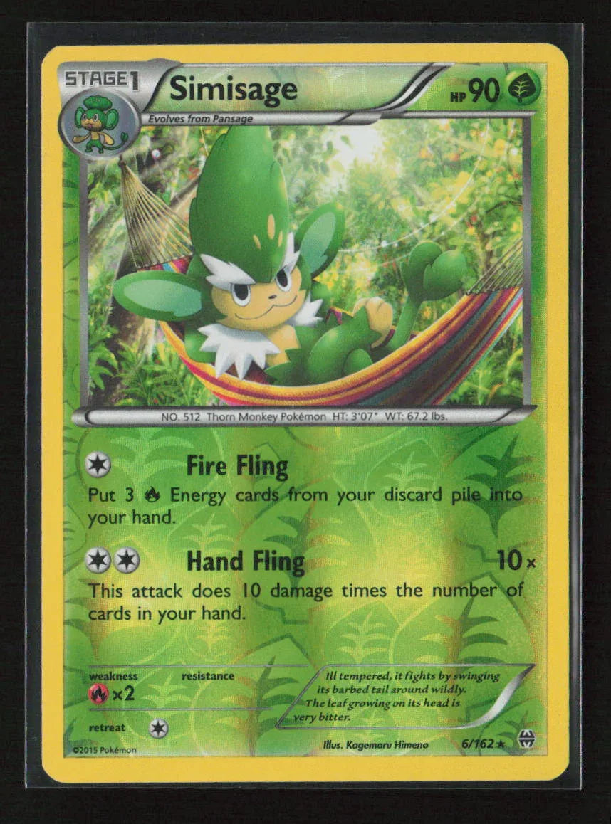 Simisage Rare XY - BREAKthrough 6/162 LP - Kang's Collectibles