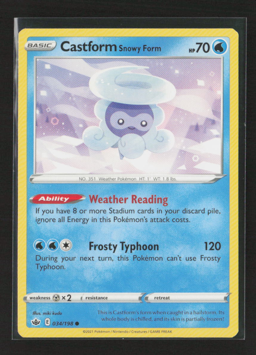 Castform Snowy Form Common SWSH06: Chilling Reign 034/198 LP