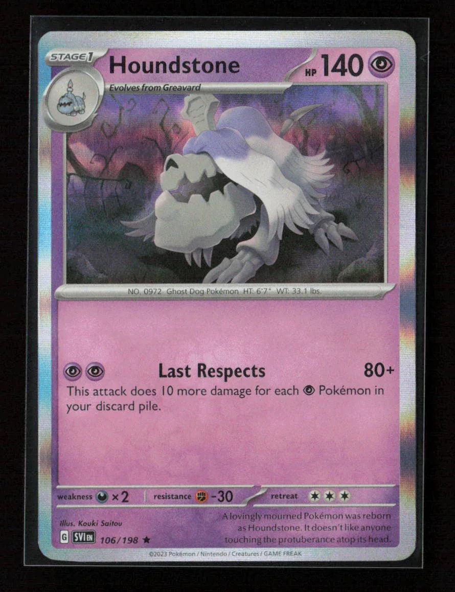 Houndstone Rare SV01: Scarlet & Violet Base Set 106/198 NM - Kang's Collectibles
