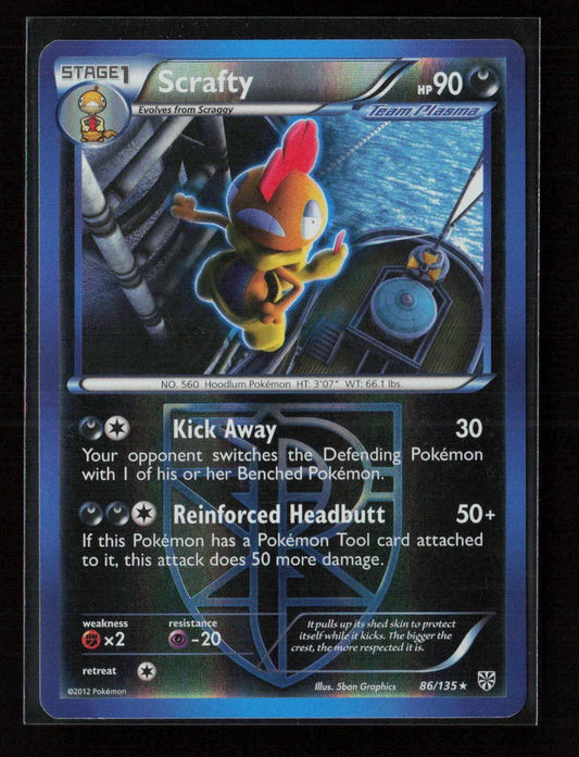 Scrafty (Team Plasma) Rare Plasma Storm 86/135 LP - Kang's Collectibles