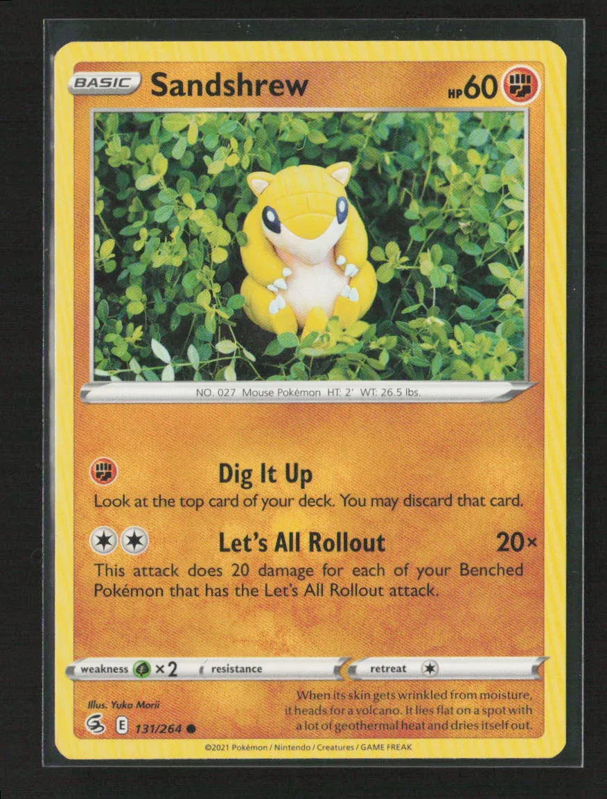 Sandshrew Common SWSH08: Fusion Strike 131/264 NM - Kang's Collectibles