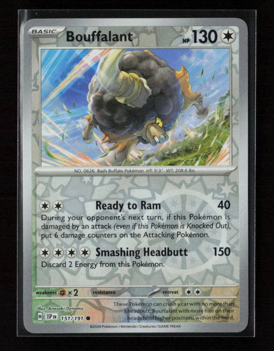 Bouffalant Common SV08: Surging Sparks 151/191 NM - Kang's Collectibles