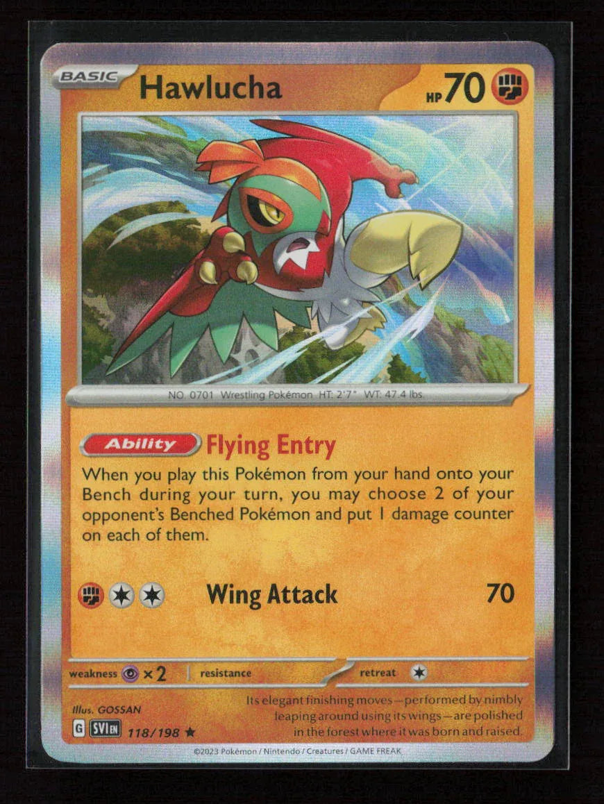Hawlucha Rare SV01: Scarlet & Violet Base Set 118/198 NM - Kang's Collectibles
