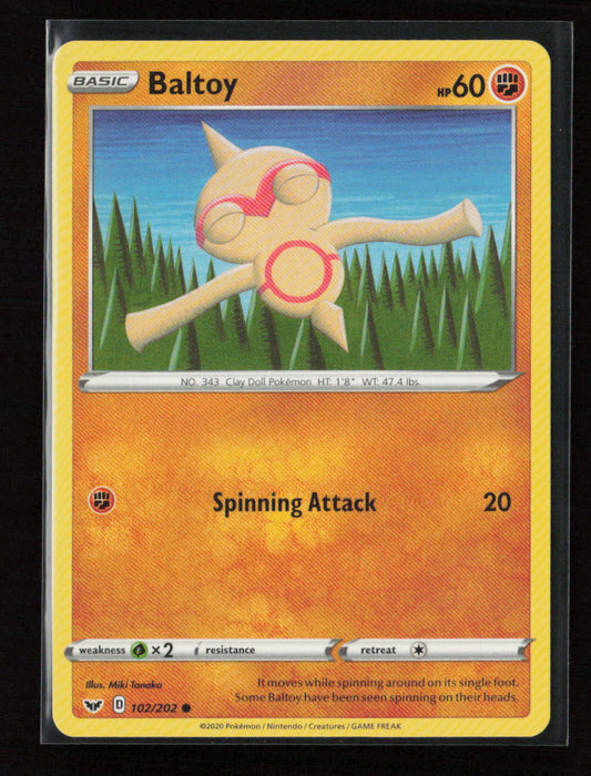 Baltoy (102) Common SWSH01: Sword & Shield Base Set 102/202 LP
