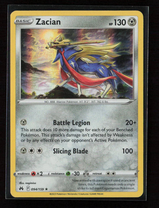 Zacian Holo Rare Crown Zenith 094/159 NM - Kang's Collectibles