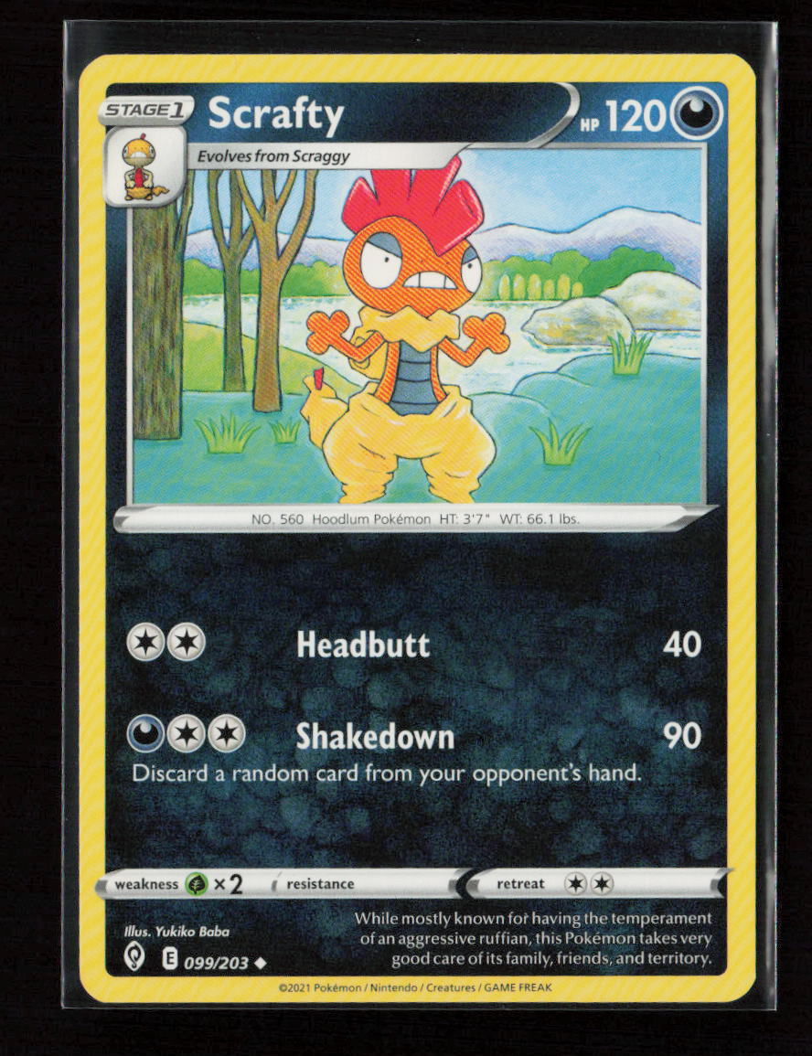 Scrafty Uncommon SWSH07: Evolving Skies 099/203 LP