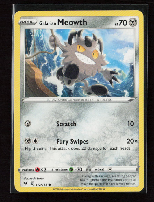 Galarian Meowth Common SWSH04: Vivid Voltage 112/185 LP