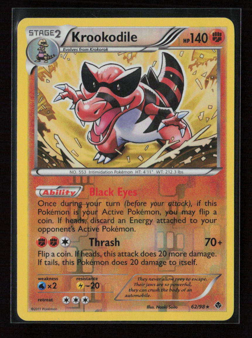 Krookodile Rare Emerging Powers 62/98 LP