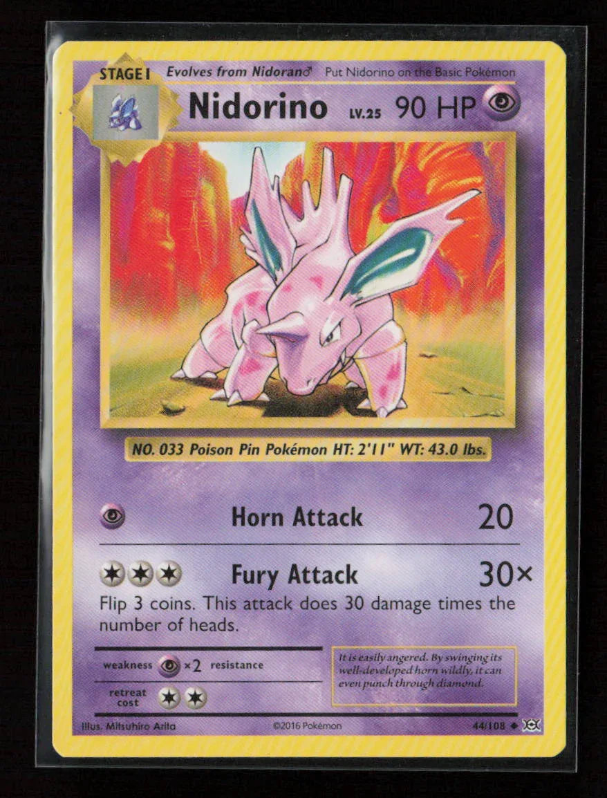 Nidorino Uncommon XY - Evolutions 44/108 LP - Kang's Collectibles