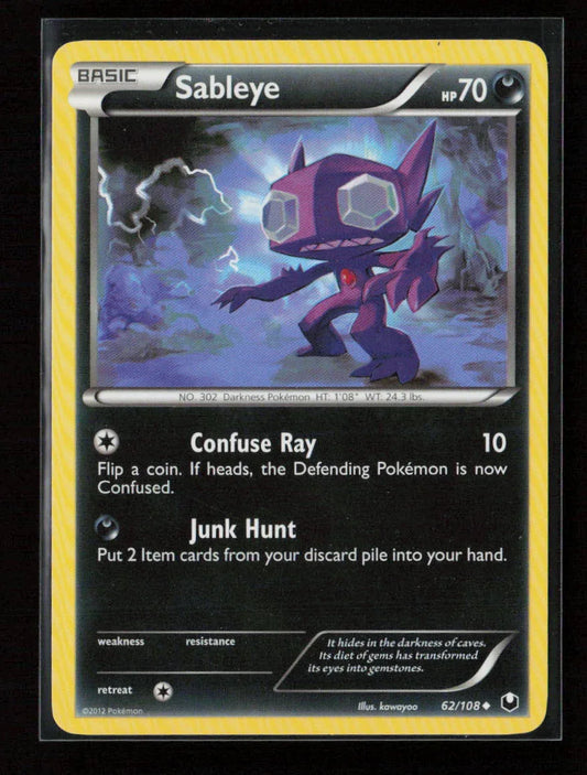 Sableye Uncommon Dark Explorers 62/108 NM - Kang's Collectibles