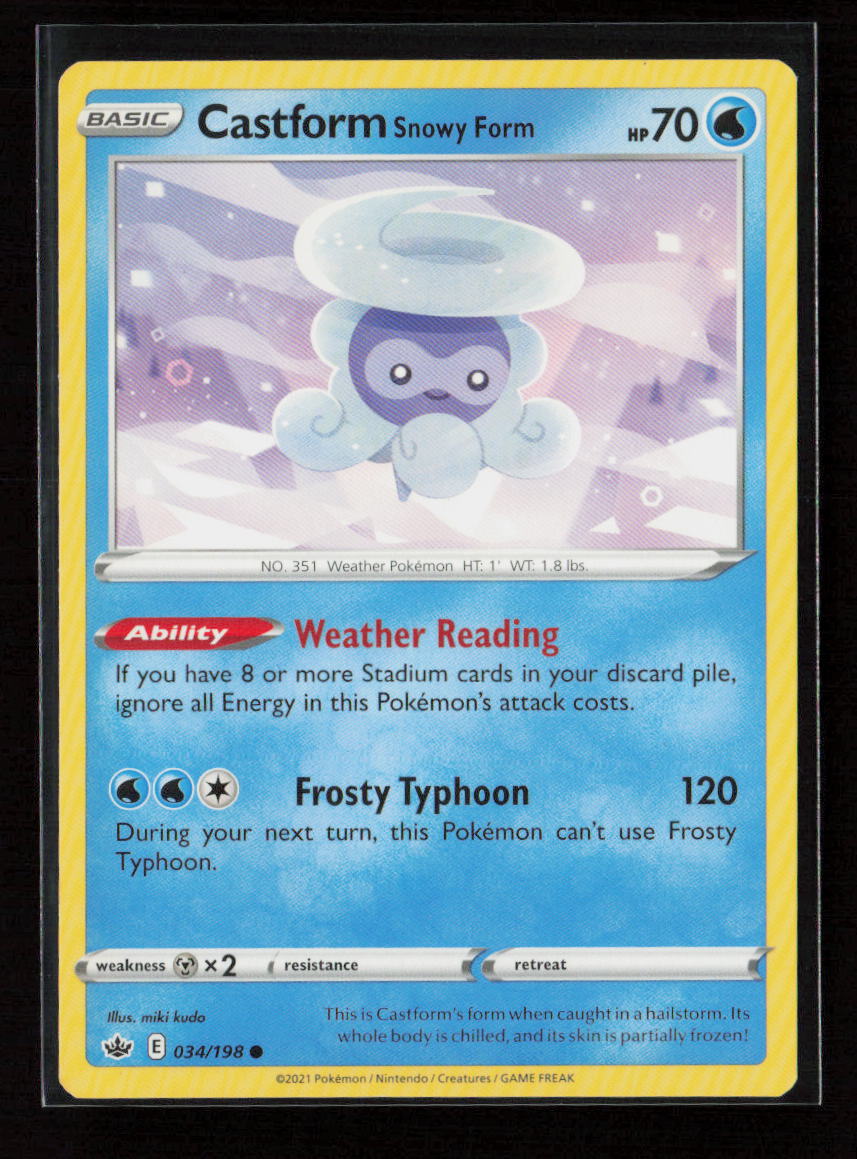 Castform Snowy Form Common SWSH06: Chilling Reign 034/198 LP