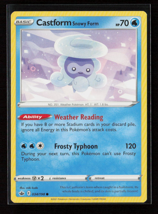 Castform Snowy Form Common SWSH06: Chilling Reign 034/198 LP