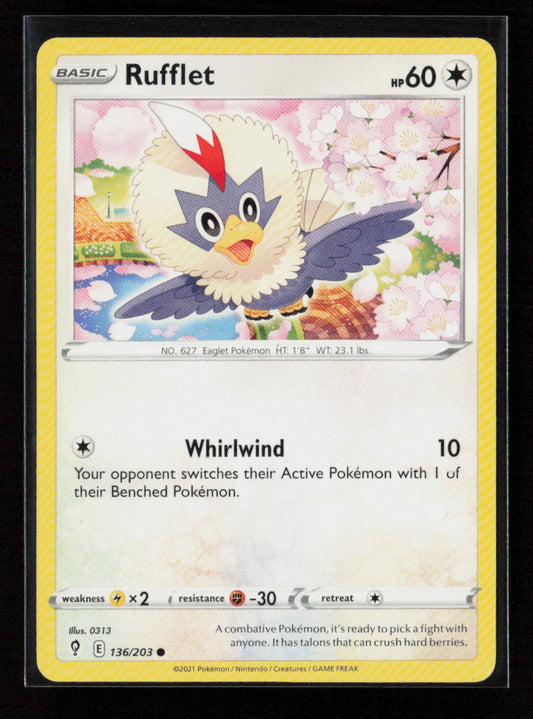 Rufflet Common SWSH07: Evolving Skies 136/203 LP