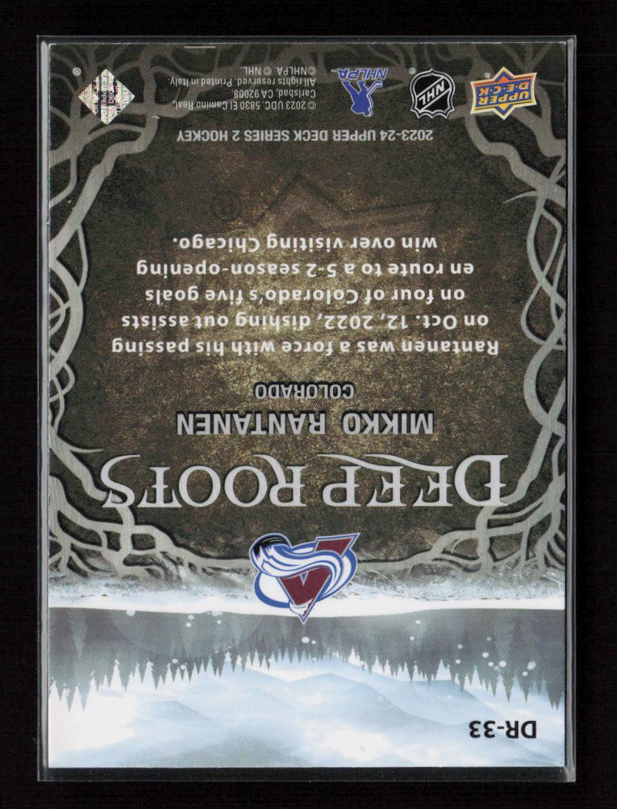 Mikko Rantanen 2023 Upper Deck Deep Roots DR-33 NM - Kang's Collectibles