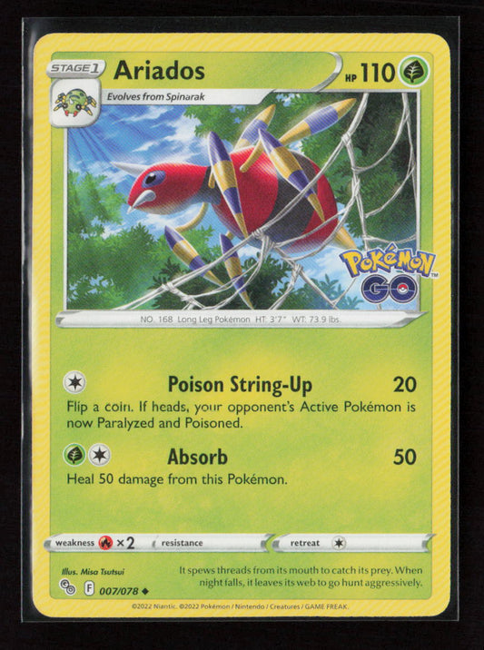 Ariados Uncommon Pokemon GO 007/078 LP