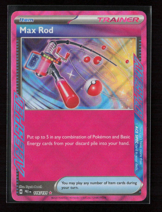 Max Rod ACE SPEC Rare SV: Prismatic Evolutions 116/131 NM - Kang's Collectibles
