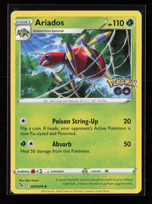 Ariados Uncommon Pokemon GO 007/078 NM