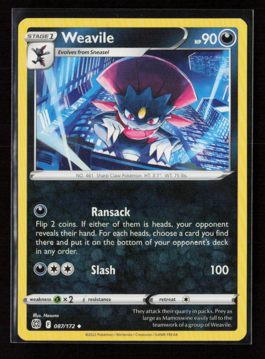 Weavile Uncommon SWSH09: Brilliant Stars 087/172 LP