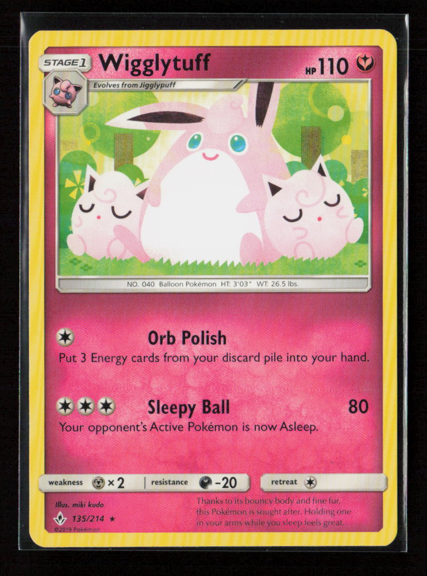Wigglytuff Rare SM - Unbroken Bonds 135/214 LP