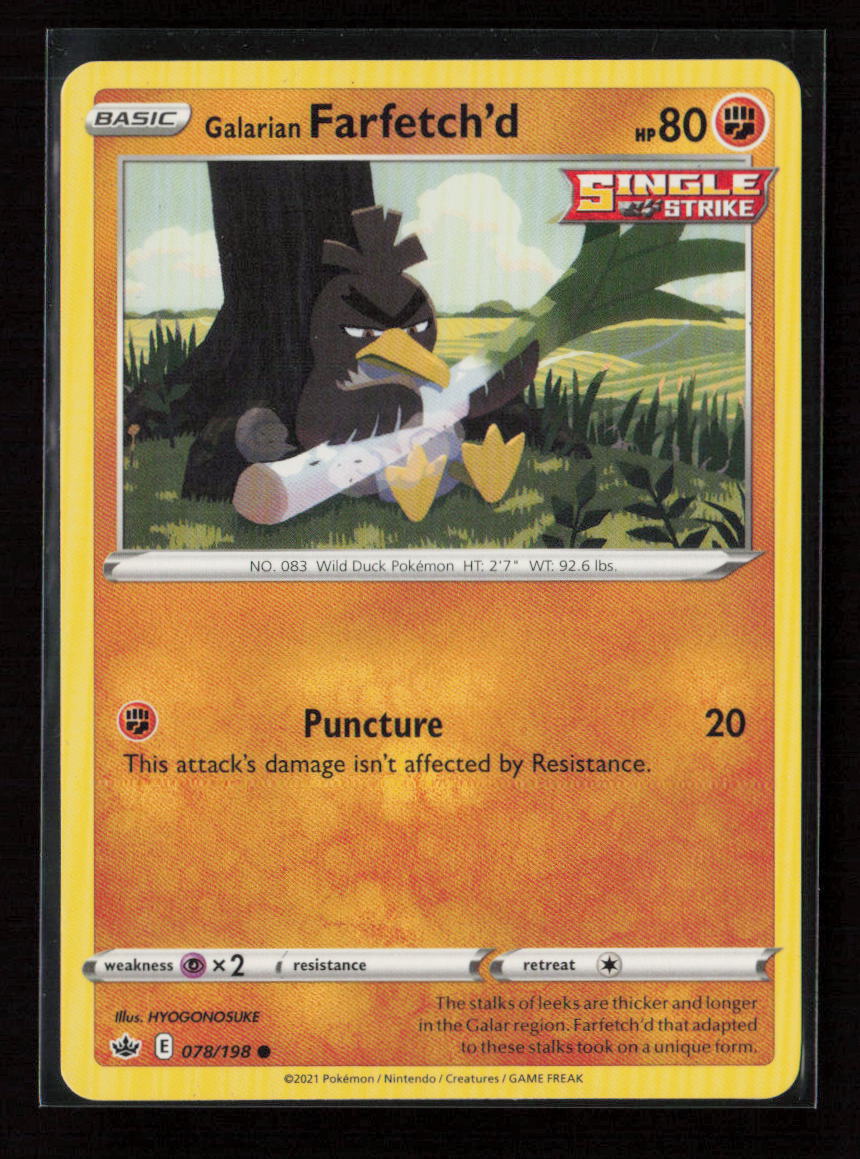 Galarian Farfetch'd Common SWSH06: Chilling Reign 078/198 LP
