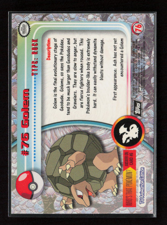 Golem Topps Pokemon TV Animation Edition Series 1 76 LP (Back)