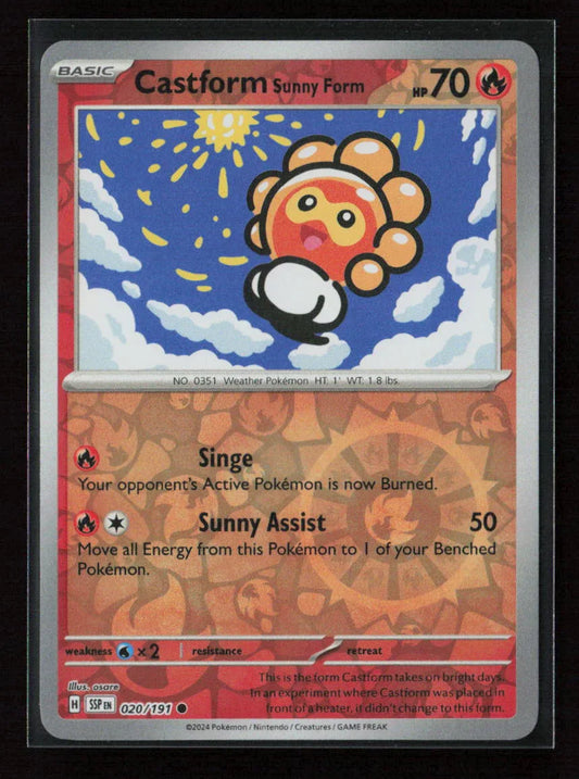 Castform Sunny Form - Common SV08: Surging Sparks 020/191 NM - Kang's Collectibles
