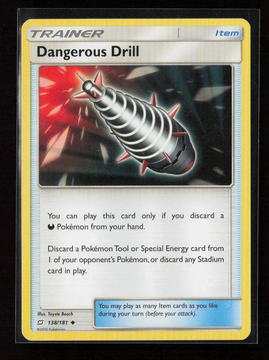 Dangerous Drill Uncommon SM - Team Up 138/181 LP - Kang's Collectibles