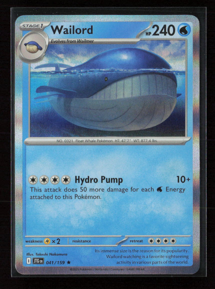Wailord - Rare SV09: Journey Together 041/159 NM