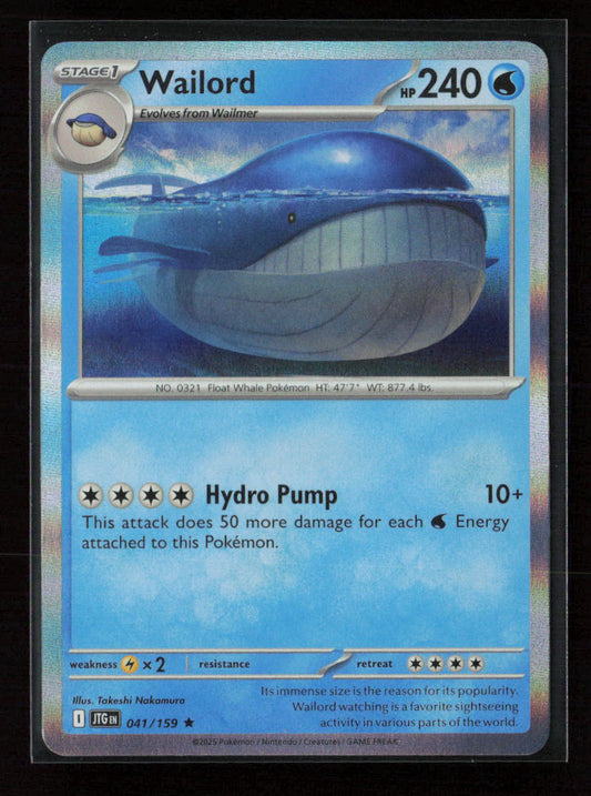 Wailord - Rare SV09: Journey Together 041/159 NM