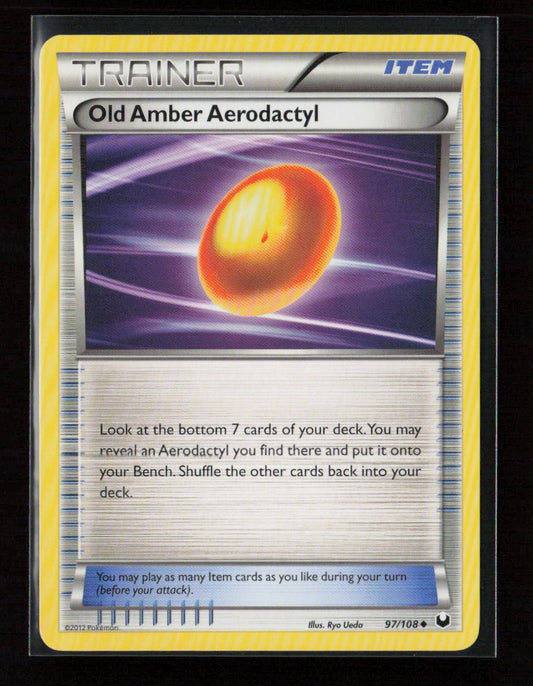 Old Amber Aerodactyl Uncommon Dark Explorers 97/108 NM