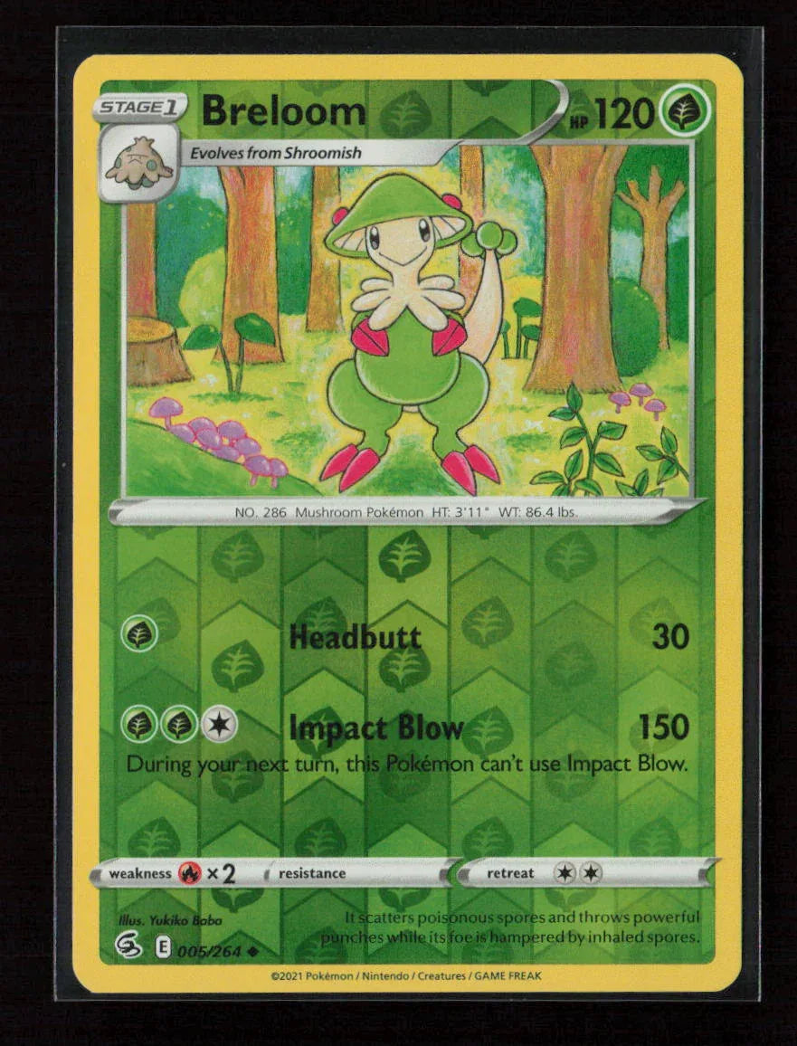 Breloom Uncommon SWSH08: Fusion Strike 005/264 LP - Kang's Collectibles