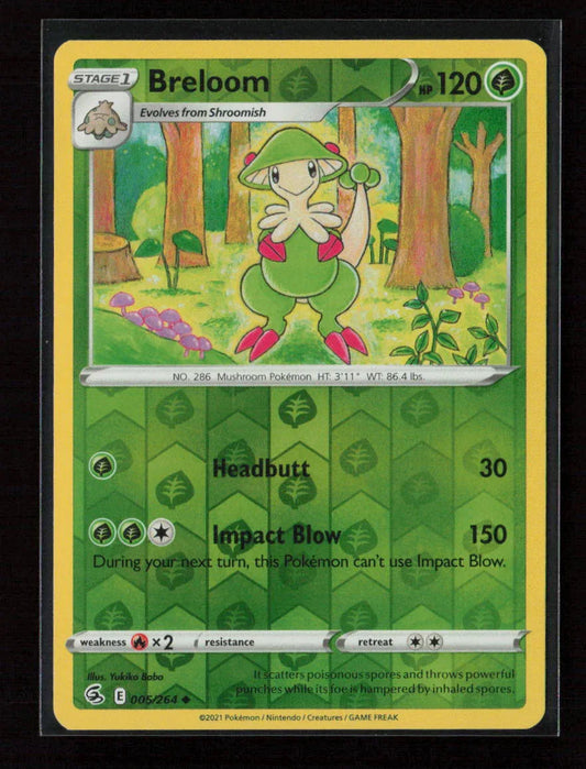 Breloom Uncommon SWSH08: Fusion Strike 005/264 LP - Kang's Collectibles