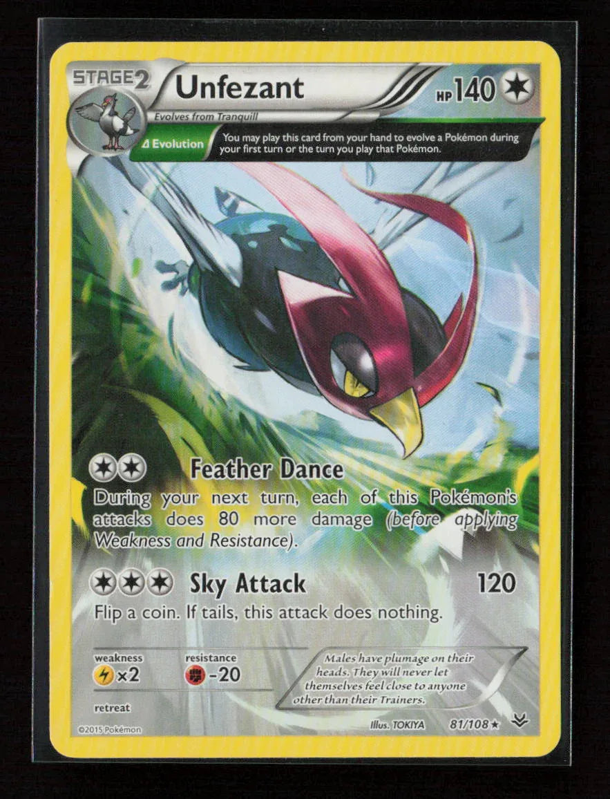 Unfezant (81 Delta) Rare XY - Roaring Skies 81/108 LP - Kang's Collectibles